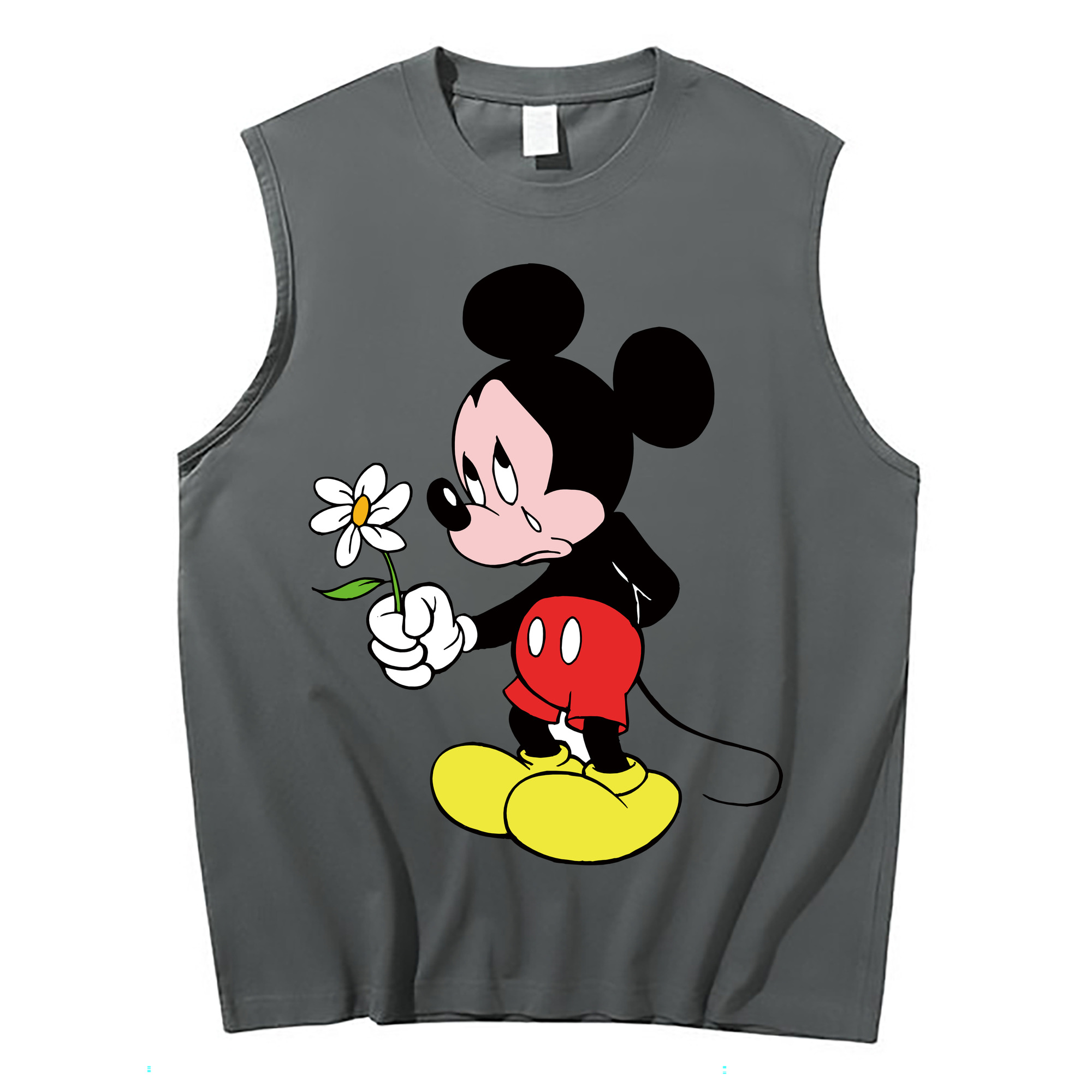 ミッキーマウス Mickey Mouse コットン100％タンクトップ（フロントプリント）